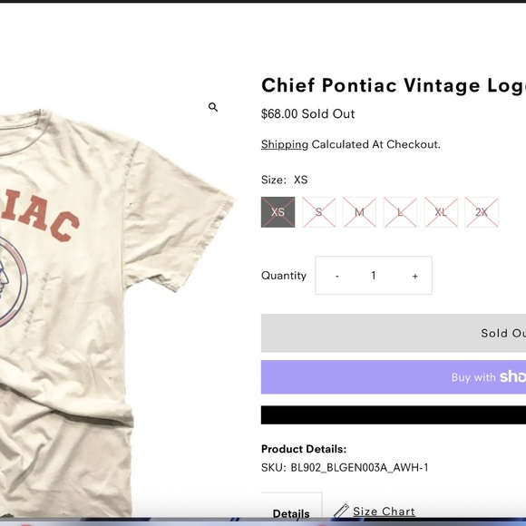 **ISO** Original Retro Brand Chief Pontiac T-Shirt Mens XL or XXL - Picture 2 of 2